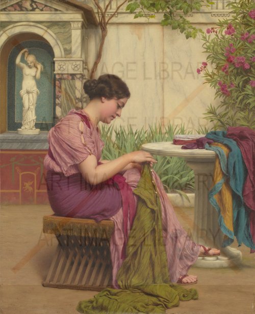 Image no. 4941: A Stitch is Free, or A Sti... (John William Godward), code=V, ord=0, date=-